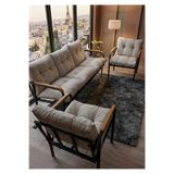 Madame Home Gri Balkon, Bahçe, Cafe - Metal Kanepe Koltuk Takımı - 3+1+1