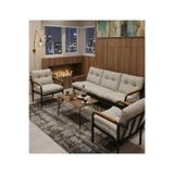 Madame Home Gri - Balkon, Bahçe - Metal Kanepe Koltuk Takımı 3+1+1 + Sehpa