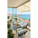 Madame Home Gri Balkon, Bahçe,Teras,Cafe - Salon - Metal Kanepe Koltuk Takımı - 2 1 1 Sehpa Açık Gri