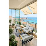 Madame Home Gri Balkon, Bahçe,teras,cafe - Salon - Metal Kanepe Koltuk Takımı - 2 1 1 Sehpa