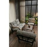 Madame Home Gri Nilüfer Oturma Gurubu 2-1-1 Sehpa Açık Gri