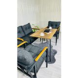 Madame Home Kadife Balkon, Bahçe,Teras,Cafe - Salon - Metal Kanepe Koltuk Takımı - 2+1+1 + Masa
