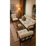 Madame Home Krem Balkon, Bahçe - Metal Kanepe Koltuk Takımı 3+1+1 + Sehpa Krem