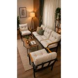 Madame Home Krem Balkon, Bahçe - Metal Kanepe Koltuk Takımı 3+1+1 + Sehpa