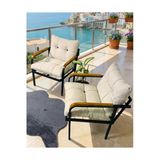 Madame Home Krem Balkon, Bahçe,Teras,Cafe - Salon - Metal Kanepe Koltuk Takımı 1-1 Krem