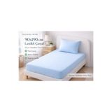 Madame Home Tek Kişilik Mavi Lastikli Çarşaf Takımı 90x190 cm + 20 cm Yükseklik %100 Pamuk