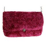 Madame Leman El Yapımı Bordo Peluş Omuz Çantası, Yumuşak Yün, Retro Stil, Kokteyl için, Kadın ve Kız