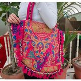 Madame Lucid Otantik Boho Omuz Çantaları - 01P-Pembe