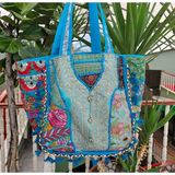 Madame Lucid Otantik Boho Omuz Çantaları - --Mavi