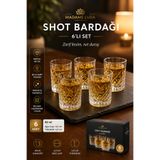 MADAME LUDA 6’lı Shot Bardağı Seti 80 ML Kristal Kesim Desenli Kokteyl Likör Bardağı.