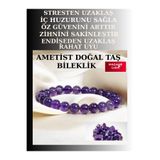 MADAME LUDA Doğal Taş Ametist (STRES-İÇ HUZUR-SAKİNLİK-ZİHİNSEL RAHATLAMA-POZİTİF ENERJİ-DENGE-ŞİFA)BİLEKLİĞİ.