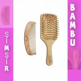 Madame Naturel %100 Doğal 2`li Ahşap Tarak ve Bambu Tarak Seti
