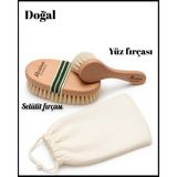 Madame Naturel %100 Doğal 2'li Cilt Bakım( At Kılı Selülit Fırçası+At Kılı Yüz Temizleme Fırçası)(Islak ve Kuru Kullanıma Uygun)(Saklama Kesesi Hediyeli)