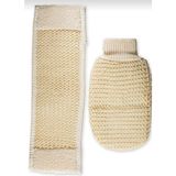 Madame Naturel %100 Doğal Eldiven + Saplı Uzun Banyo Lif Seti (Sisal Bitkisi)