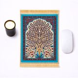 Madame Nazar Dekoratif Mousepad - Masa Aksesuarı ve Dekorasyon, Etnik Desen Mini Halı, Süs Eşyası - Turkuaz