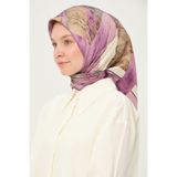 Madame Polo Baskılı Rayon Eşarp Çok Renkli Kayma Yapmayan 90x90 cm