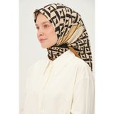 Madame Polo Baskılı Twil Eşarp Çok Renkli Kayma Yapmayan 90x90 Cm
