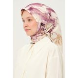 Madame Polo Desenli Rayon Eşarp Kayma Yapmayan 90x90 cm Lila
