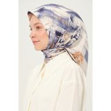 Madame Polo Desenli Rayon Eşarp Kayma Yapmayan 90x90 cm Mor