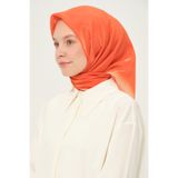 Madame Polo Kehribar Kare Eşarp 90x90 Cm Kayma Yapmayan Kumaş Portakal