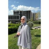 Madame Polo Krep Şifon Şal - Gri