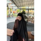 Madame Polo Krep Şifon Şal - Siyah
