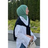 Madame Polo Krep Şifon Şal - Su Yeşili
