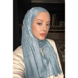 Madame Polo Premium Glow Jakar Şal Dama - Gri