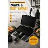 Madame Queen 24X40 cm Çift Taraflı Izgara Tost Tavası El Tost Makinesi
