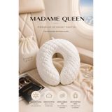 MADAME QUEEN Premium Visco Seyahat Yastığı Kolajen Kumaş Ortopedik Boyun Destek Yastığı