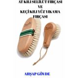 MADAMENATUREL 2`Lİ DOĞAL SET ( AT KILI SELÜLİT FIRÇASI VE KEÇİ KILI YÜZ YIKAMA FIRÇASI)SUYA DAYANIKLI KAYIN AĞACI
