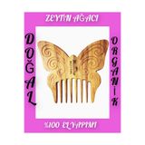 MADAMENATUREL EL YAPIMI KELEBEK FİGÜRLÜ TARAK (%100 DOĞAL) ZEYTİN AĞACI