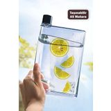 Madamev A5 Bottle Motivasyon Su Matarası Şeffaf Notebook Taşınabilir Sporcu Suluk Su Şişesi 350 ml