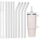 Madamina 8 Li Cam Pipet, Stanley Adventure Quencher Seyahat Bardakları Için 31 cm Uzunluğunda Cam Pipetler Ve 2 Adet FırçaTekrar kullanılabilir, Cam malzemeden yapılmıştır. - Şeffaf - 1 Adet