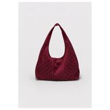 Madamra Bordo Kadın Süet Shopper Yumuşak Form Omuz Çantası