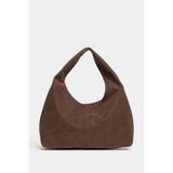 Madamra Kahverengi Süet Kadın Shopper Omuz Çantası – Yumuşak Form Vintage Model