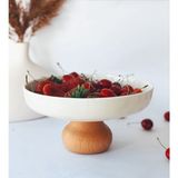 Madas Design Lefkoşa 25 cm. Ayaklı porselen Sunumluk,meyvelik,kurabiyelik,salata sunum tabağı,servis tabağı,porselen tabak,sofra,ayaklı sunum tabağı