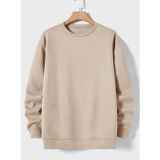 Mad&Calf Erkek Basic Bisiklet Yaka 3 İplik Şardonsuz Sweatshirt Bej L
