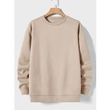 Mad&Calf Erkek Basic Bisiklet Yaka 3 İplik Şardonsuz Sweatshirt Bej M