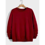 Mad&Calf Erkek Basic Bisiklet Yaka 3 İplik Şardonsuz Sweatshirt Bordo L