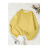 Mad&Calf Kadın Basic 0 Sıfır Yaka Baskısız Düz Oversize Salaş Bol Kesim Polar Sweatshirt