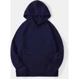 Mad&Calf Unisex Basic Kapüşonlu Cepli Sweatshirt Lacivert XS