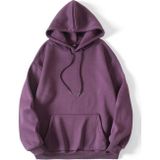 Mad&Calf Unisex Basic Kapüşonlu Cepli Sweatshirt Mor M