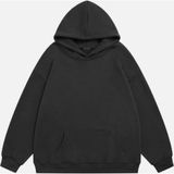 Mad&Calf Unisex Red 8 Ball Baskılı Kapüşonlu Polarlı Oversize Sweatshirt Füme XS
