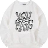 Mad&Calf Unisex You Got This Baskılı Oversize Polarlı Sweatshirt Ekru S