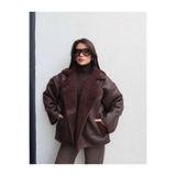 MADDİSSON Yeni Sezon İçi Peluşlu Oversize Süet Dokulu Mont