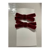 MADE BY PERİ “Kadife Fiyonk Bordo- Saç Tokası 2’li Set – Yumuşak Doku, Zarif ve Şık | Made by Peri”