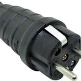 Made Monofaze Kauçuk Topraklı Erkek Fiş 16A Siyah 220V