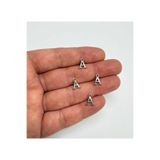 MADEFORYOUU 1 Adet '' A '' Harfi, 10 Mm Kulplu Metal Harf, Takı Harfi, Püskül Harfi, Nikel Kaplama