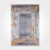 Madelyn Gri Çerçeveli Modern Geometrik Etnik Desenli Boho Makinada Yıkanabilir Hafif Hav Toz Vermez Leke Tutmaz Kaymaz Taban Dijital Makine Baskı Halı Oturma Odası Salon Yolluk Koridor Mutfak Halısı